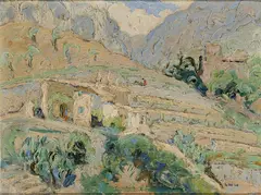 Terrace Gardens, Majorca by Letitia Marion Hamilton, Oil on board, sold Nov 2025