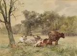 Cattle At Rest by Mildred Anne Butler, Watercolour, sold Nov 2025