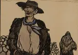 Illustration To The Woman Of Three Crows by Jack Butler Yeats, Pen, sold Nov 2025