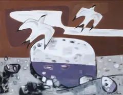Norah McGuinness, White Wings And White Water, Oil and canvas