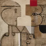Colin Middleton, Two Heads, Nendrum, Mixed media