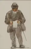 Michael Healy, Dubliner, - MR BLOOM Watercolour on paper