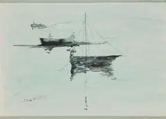 Maurice MacGonigal, Galway Hookers, Watercolour
