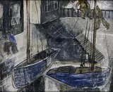 Basil Rakoczi, Boats, Oil on board