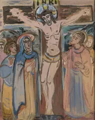 Evie Hone, The Crucifixion, Gouache on board