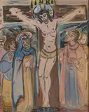 Evie Hone, The Crucifixion, Gouache on board