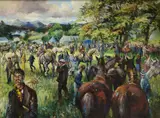 Kenneth Webb, Early Days, Clifden Horse Fair, Oil on canvas