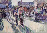Arthur K. Maderson, Evening Study, Tallow Horse Fair, Mixed media