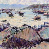 Arthur K. Maderson, Lerici - Dusk (Ligurian Coast - Italy), Oil on board
