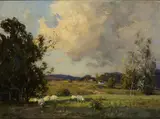 Frank McKelvey, Sheep Grazing, Lagan Meadows, Oil on canvas