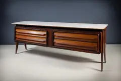 Vittorio Dassi, A Rosewood Marble Topped Sideboard, ITALIAN 1960s