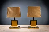 Lumica, A Pair Of Gilt Metal Table Lamps, by LUMICA
