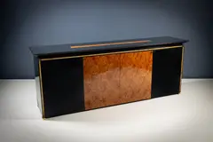 Paul Michel, A Burr Walnut And Lacquered Side Cabinet, FRENCH 1980s
