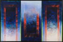 Anne Madden, Doorway Day & Night (After Parmindes), 1985, Oil and graphite on paper 'maroufle'