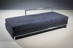 William H. Johnson, The Daybed, by EILEEN GRAY for FOR CLASSICON in black/ grey alacantra