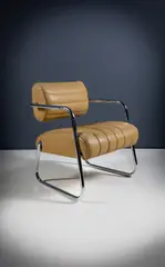 The Bonaparte Chair by William H. Johnson, by EILEEN GRAY for VEREINGTE WERKSTATTEN in mustard Designed in 1935, sold Nov 2025