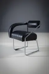 The Non-Conformist Chair by William H. Johnson, by EILEEN GRAY for VEREINGTE WERKSTATTEN in black, sold Nov 2025