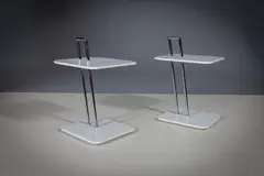 William H. Johnson, A Pair Of White Rectangle Side Tables, by EILEEN GRAY for CLASSICON (2)
