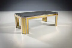 Romeo Rega, A Chrome And Gilt Low Table, ITALIAN 1960s