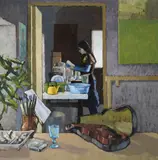 Robert Lynn, Grey Interior Ii, Oil on canvas