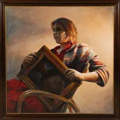 Conor Walton, Girl With Painting, Oil on canvas