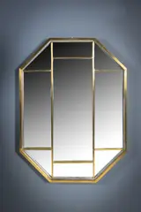 Romeo Rega, A Chrome And Gilt Wall Mirror, ITLIAN 1970s