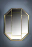 Romeo Rega, A Chrome And Gilt Wall Mirror, ITLIAN 1970s