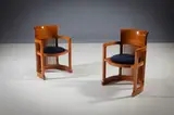Frank Lloyd Wright, Cherrywood Barrel Chairs, attributed to FRANK LLOYD WRIGHT