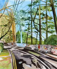Stephen Taylor, Vico Road, Dalkey, Acrylic on canvas
