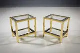 Pierre Vandel, A Pair Of Chrome And Gilt Two Tier Low Tables, FRENCH 1980s