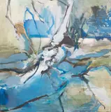 Barrie Cooke, Lake Surface With Floating Object, Oil on canvas