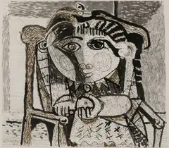 Nevill Johnson, Picasso Drawing, Ink on paper