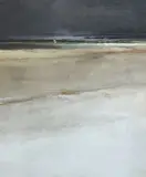 John Shinnors, Storm At Banna Strand, Oil on canvas laid on board