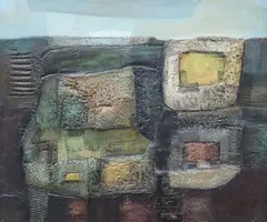 Arthur Armstrong, Abstract Landscape No.2, Mixed media on board