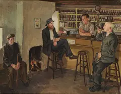 Robert Taylor Carson, In The Pub, West Of Ireland, Oil on canvas