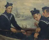 Thomas Ryan, Three Irish Sailors, Oil on canvas board