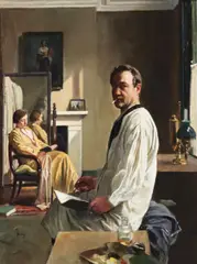 Herbert Johnson Harvey, The Artist At Work, Oil on canvas
