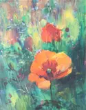 Kenneth Webb, Poppies, Oil on canvas