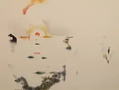 Sunset, Etang De Vaccares by Patrick Hickey, Pastel on paper, sold Sep 2025