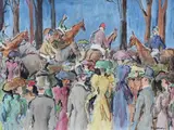 Gladys Maccabe, Race Day, Oil on board