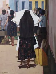 Eric Patton, Queue Portimao, Oil on canvas panel