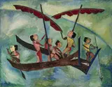 Basil Rakoczi, Les Pecheurs (Fishing Boats), Oil on canvas