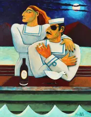 Graham Knuttel, The Last Crossing, Oil on canvas