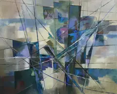 Gretta O'Brien, Cubist Composition, Oil on canvas
