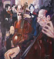 George Dunne, Musicians, Oil on canvas