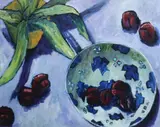 Patrick Viale, Bowl With Plums, Oil on board