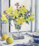 Rosaleen Brigid Ganly, DAFFODILS by A WINDOW, Oil on canvas