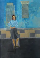 Catherine McWilliams, Woman In An Abstract Place, Oil on board