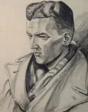 Harry Kernoff, Portrait Of A Man, Charcoal