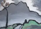 Woman On The Road by Markey Robinson, Gouache, sold Sep 2025